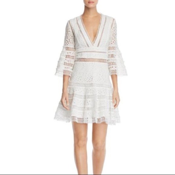 short white backless dress